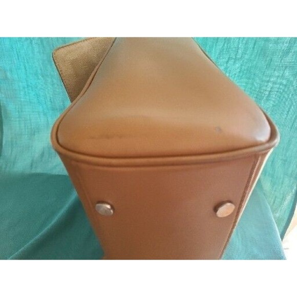 Francine Collection Tan Leather Laptop Brief Case Bag - Picture 10 of 14